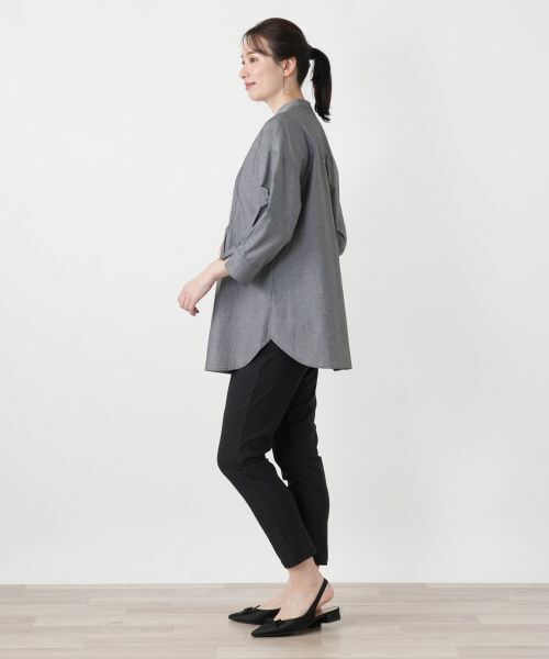 Leilian / レリアン シャツ・ブラウス | 刺繍バンドカラーブラウス | 詳細5