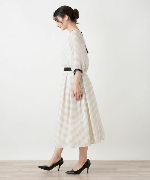 Leilian / レリアン ミニ・ひざ丈スカート | ボーダープリーツスカート | 詳細5