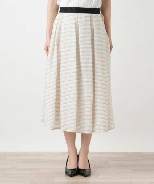 Leilian / レリアン ミニ・ひざ丈スカート | ボーダープリーツスカート | 詳細7