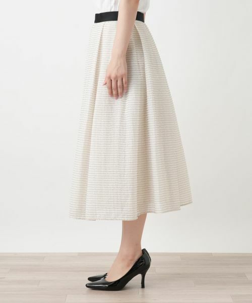 Leilian / レリアン ミニ・ひざ丈スカート | ボーダープリーツスカート | 詳細8