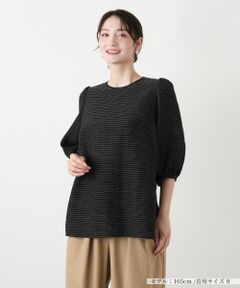 Leilian / レリアン シャツ・ブラウス | ボーダーパフスリーブブラウス