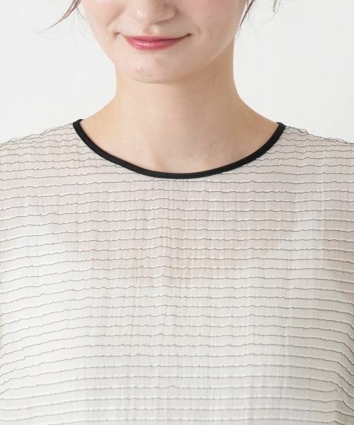 Leilian / レリアン シャツ・ブラウス | ボーダーパフスリーブブラウス | 詳細10