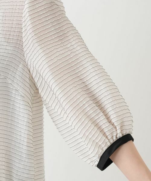 Leilian / レリアン シャツ・ブラウス | ボーダーパフスリーブブラウス | 詳細12