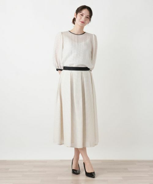 Leilian / レリアン シャツ・ブラウス | ボーダーパフスリーブブラウス | 詳細4