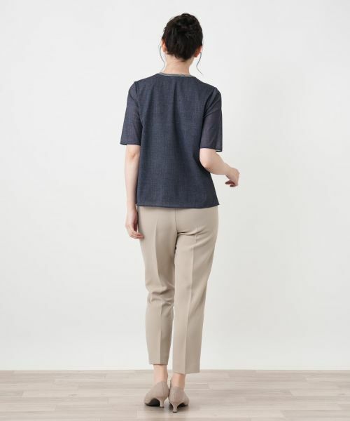 Leilian / レリアン カットソー | ラメネックタックカットソー | 詳細3