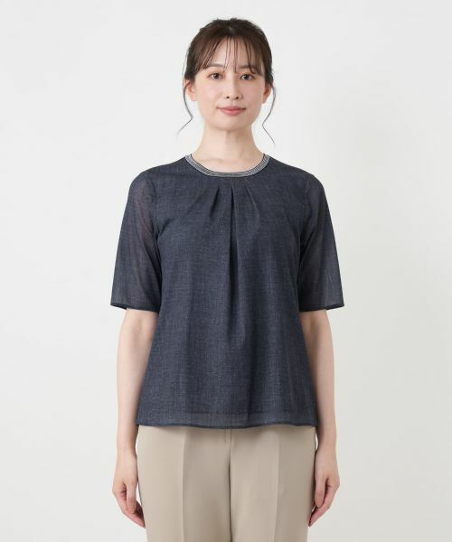 Leilian / レリアン カットソー | ラメネックタックカットソー | 詳細4