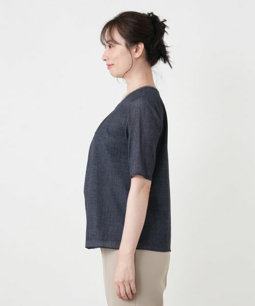 Leilian / レリアン カットソー | ラメネックタックカットソー | 詳細5