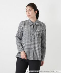 Leilian / レリアン シャツ・ブラウス | ギンガムチェックボウタイブラウス