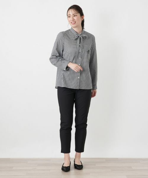 Leilian / レリアン シャツ・ブラウス | ギンガムチェックボウタイブラウス | 詳細1