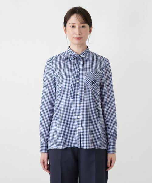Leilian / レリアン シャツ・ブラウス | ギンガムチェックボウタイブラウス | 詳細7