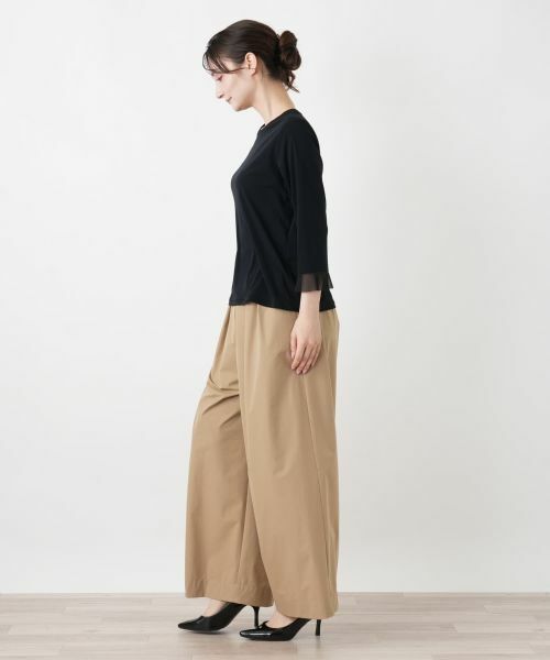 Leilian / レリアン カットソー | メッシュ切替クルーネックカットソー | 詳細2