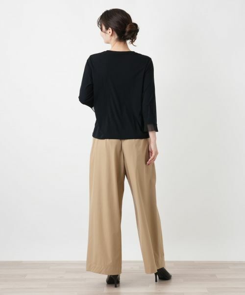 Leilian / レリアン カットソー | メッシュ切替クルーネックカットソー | 詳細3