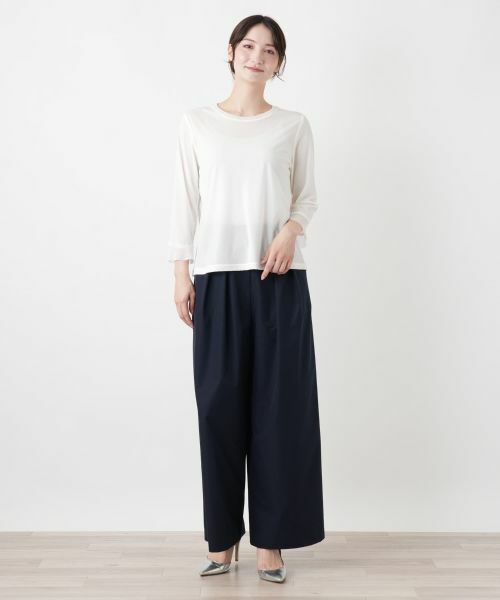 Leilian / レリアン カットソー | メッシュ切替クルーネックカットソー | 詳細4