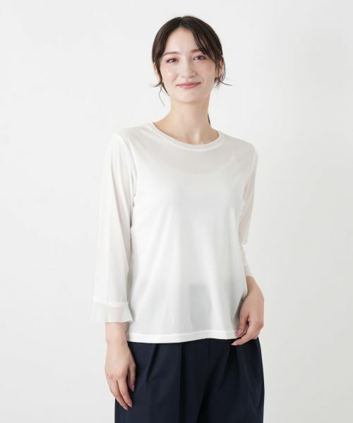Leilian / レリアン カットソー | メッシュ切替クルーネックカットソー | 詳細7