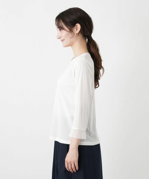 Leilian / レリアン カットソー | メッシュ切替クルーネックカットソー | 詳細8