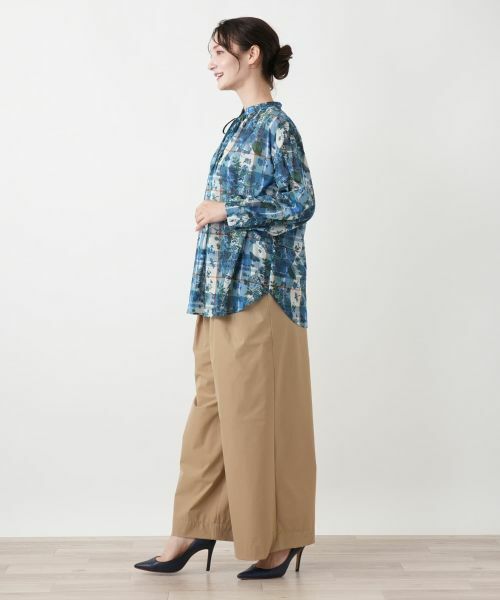 Leilian / レリアン シャツ・ブラウス | フラワー柄チェックスキッパーブラウス | 詳細2