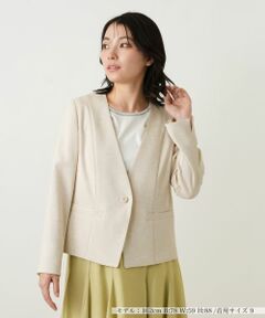 Leilian / レリアン テーラードジャケット | Vネックノーカラージャケット