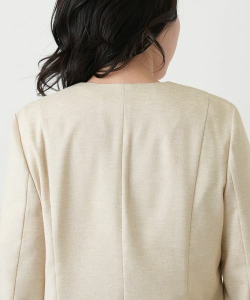 Leilian / レリアン テーラードジャケット | Vネックノーカラージャケット | 詳細11