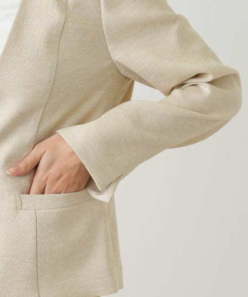 Leilian / レリアン テーラードジャケット | Vネックノーカラージャケット | 詳細14