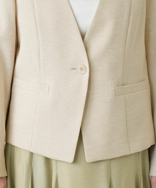 Leilian / レリアン テーラードジャケット | Vネックノーカラージャケット | 詳細15