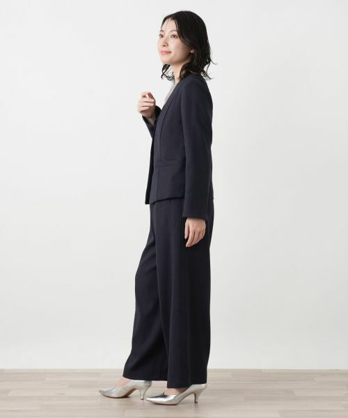 Leilian / レリアン テーラードジャケット | Vネックノーカラージャケット | 詳細2