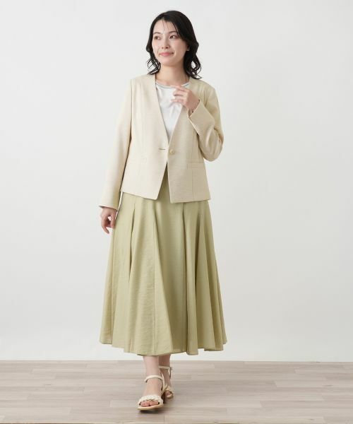 Leilian / レリアン テーラードジャケット | Vネックノーカラージャケット | 詳細4