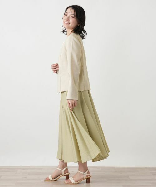 Leilian / レリアン テーラードジャケット | Vネックノーカラージャケット | 詳細5