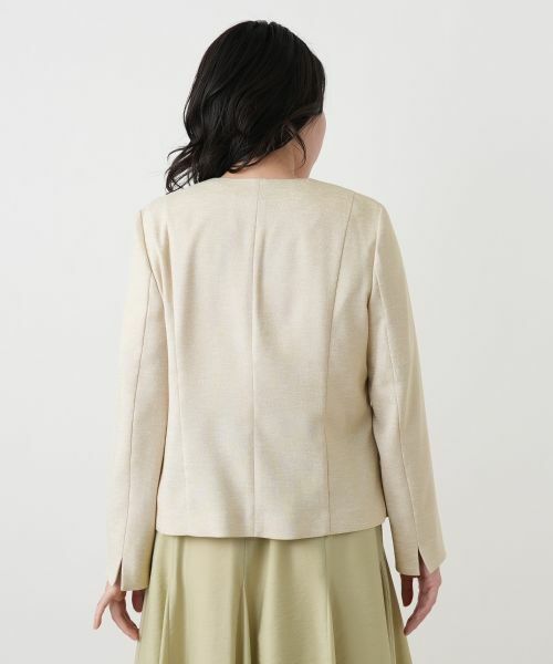 Leilian / レリアン テーラードジャケット | Vネックノーカラージャケット | 詳細9