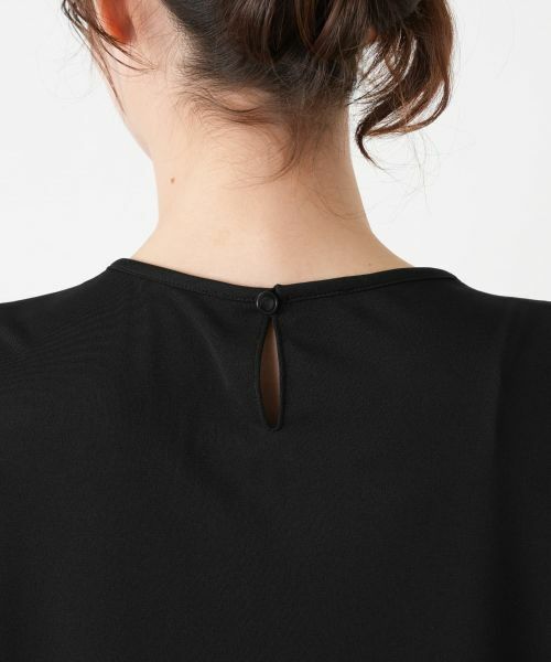 Leilian / レリアン カットソー | 幾何学柄プリーツ切替カットソー | 詳細11