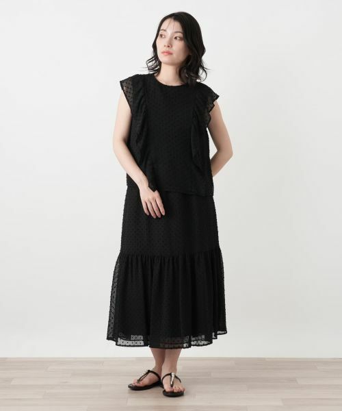 Leilian / レリアン ミニ・ひざ丈スカート | シアーロングフレアスカート | 詳細1