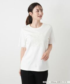 Leilian / レリアン カットソー | 刺繍クルーネックTシャツ【MUSE BY ROCHAS Premiere】