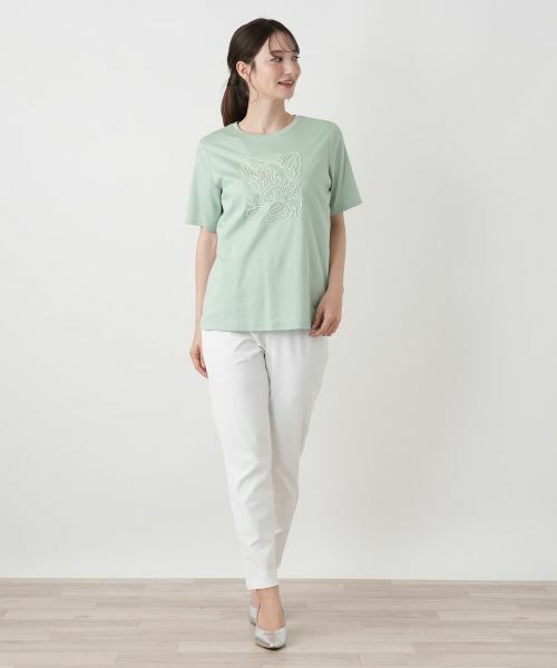 Leilian / レリアン カットソー | 刺繍クルーネックTシャツ【MUSE BY ROCHAS Premiere】 | 詳細1