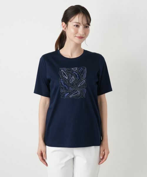 Leilian / レリアン カットソー | 刺繍クルーネックTシャツ【MUSE BY ROCHAS Premiere】 | 詳細10