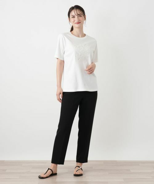 Leilian / レリアン カットソー | 刺繍クルーネックTシャツ【MUSE BY ROCHAS Premiere】 | 詳細4