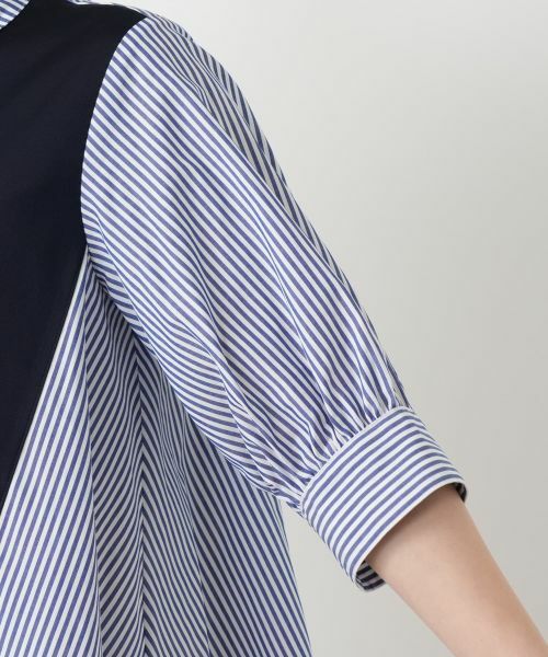 Leilian / レリアン シャツ・ブラウス | ストライプ切替Aラインブラウス【MUSE BY ROCHAS Premiere】 | 詳細9