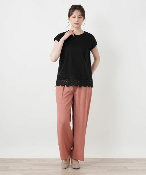 Leilian / レリアン カットソー | レースレイヤードフレンチスリーブカットソー | 詳細1