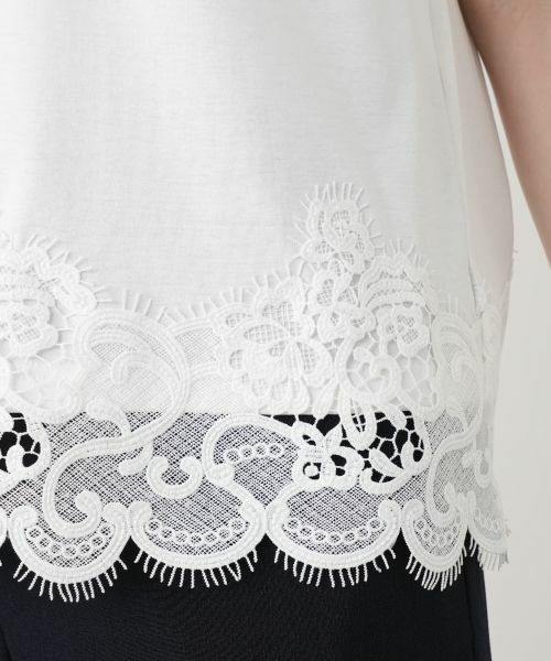 Leilian / レリアン カットソー | レースレイヤードフレンチスリーブカットソー | 詳細13