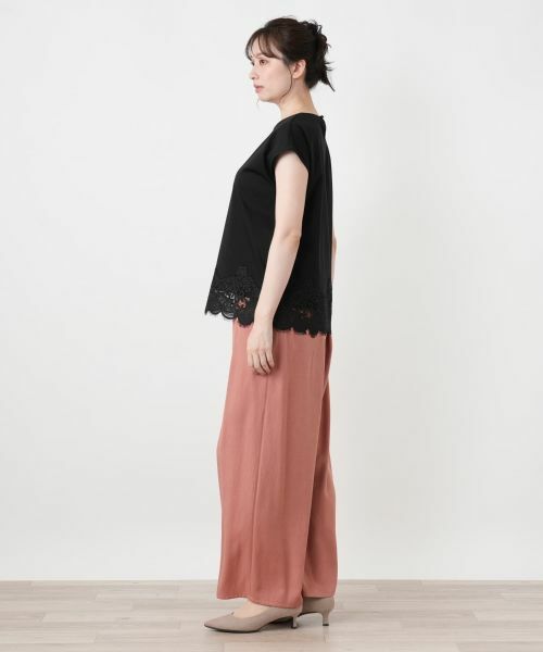 Leilian / レリアン カットソー | レースレイヤードフレンチスリーブカットソー | 詳細2