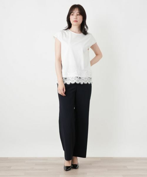 Leilian / レリアン カットソー | レースレイヤードフレンチスリーブカットソー | 詳細4