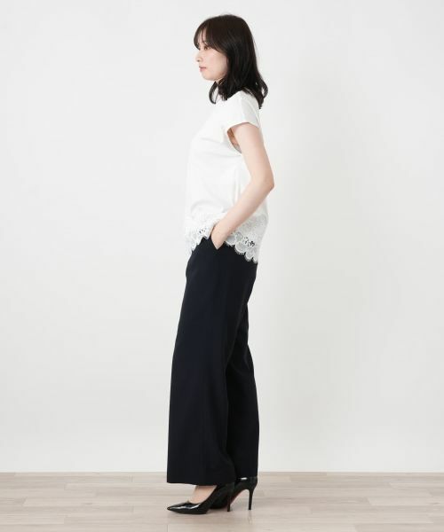 Leilian / レリアン カットソー | レースレイヤードフレンチスリーブカットソー | 詳細5