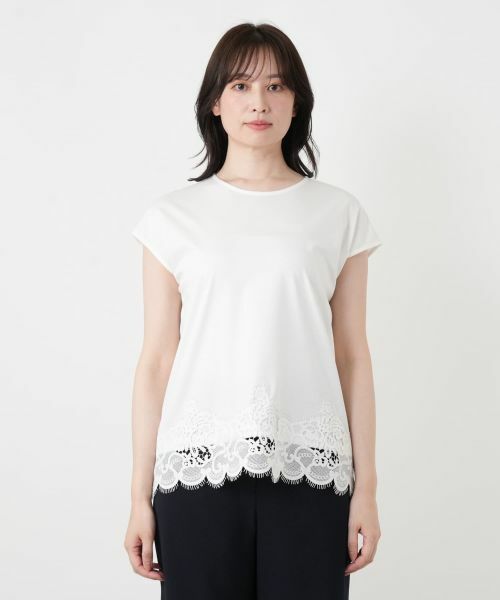 Leilian / レリアン カットソー | レースレイヤードフレンチスリーブカットソー | 詳細7