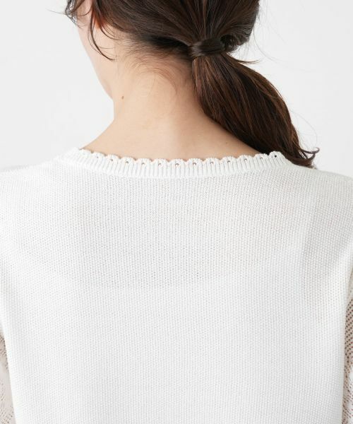 Leilian / レリアン ニット・セーター | 編地切替クルーネック七分袖ニット【BOURGE】 | 詳細14