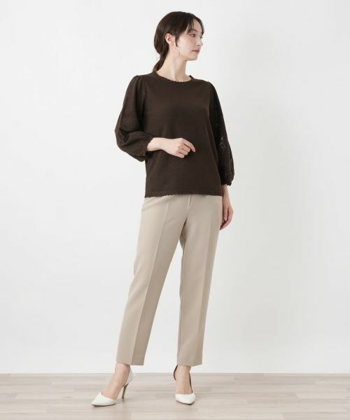 Leilian / レリアン ニット・セーター | 編地切替クルーネック七分袖ニット【BOURGE】 | 詳細4