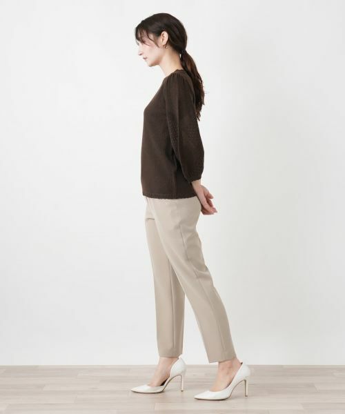 Leilian / レリアン ニット・セーター | 編地切替クルーネック七分袖ニット【BOURGE】 | 詳細5