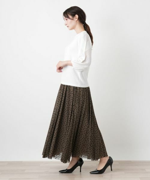 Leilian / レリアン ニット・セーター | 編地切替クルーネック七分袖ニット【BOURGE】 | 詳細8