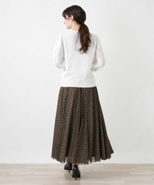 Leilian / レリアン ニット・セーター | 編地切替クルーネック七分袖ニット【BOURGE】 | 詳細9