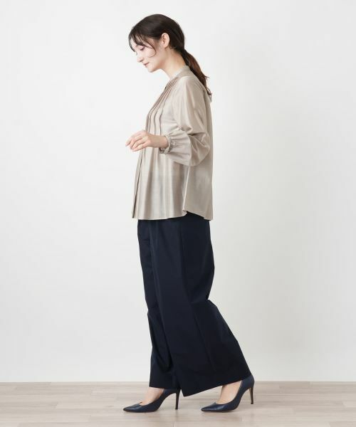 Leilian / レリアン シャツ・ブラウス | ピンタックバンドカラーブラウス【Leilian WHITE LABEL】 | 詳細2