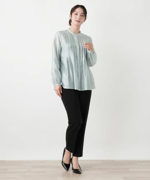 Leilian / レリアン シャツ・ブラウス | ピンタックバンドカラーブラウス【Leilian WHITE LABEL】 | 詳細4