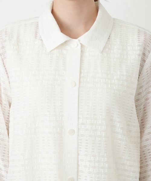 Leilian / レリアン シャツ・ブラウス | 幾何学チェックシアーブラウス【Leilian WHITE LABEL】 | 詳細13