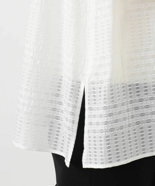 Leilian / レリアン シャツ・ブラウス | 幾何学チェックシアーブラウス【Leilian WHITE LABEL】 | 詳細16